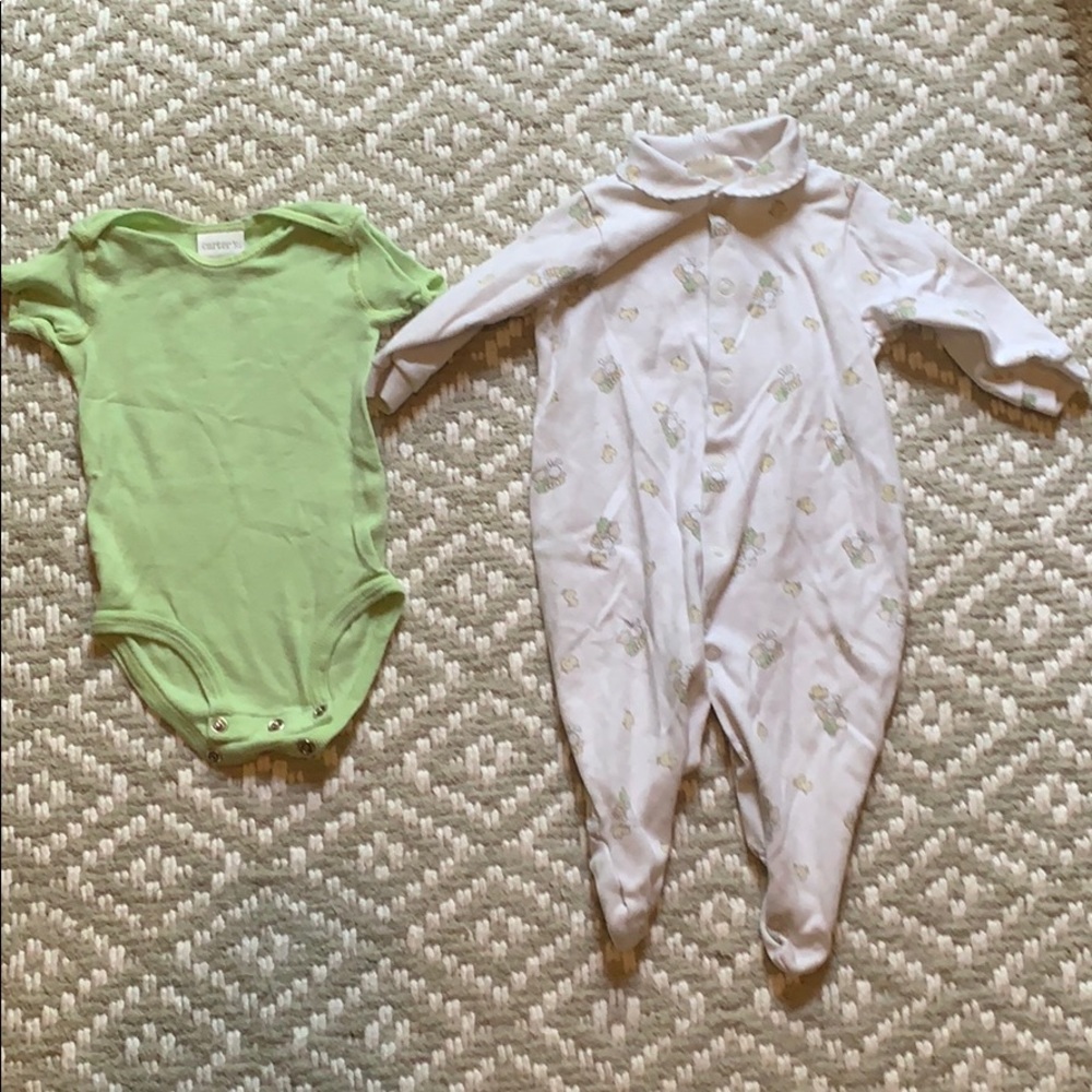 Carters onesie and collard pajama set
